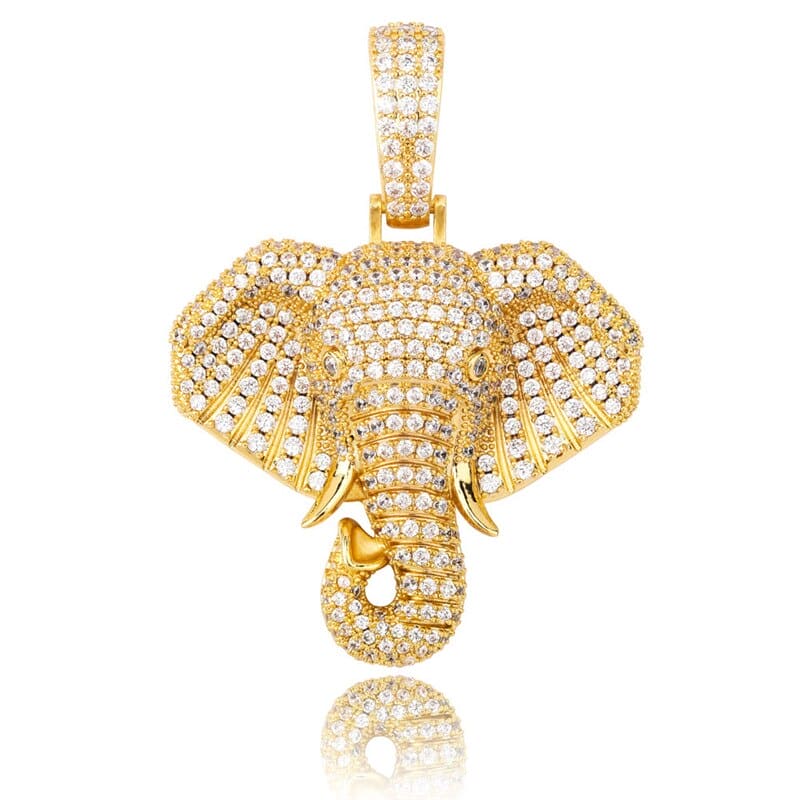 Icy Elephant Pendant Necklace
