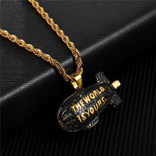 Load image into Gallery viewer, &quot;The World is Yours&quot; Goodyear Blimp Pendant Necklace
