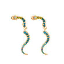 Load image into Gallery viewer, Blue Crystal Serpent Earring
