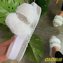 Load image into Gallery viewer, Sparkly Fur Slippers
