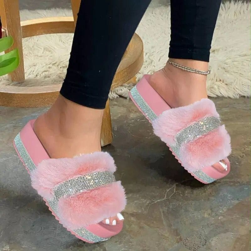 Sparkly Fur Slippers