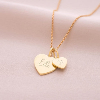 Personalised Heart Charm Pendant Necklace - Blingdropz