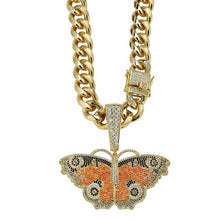 Load image into Gallery viewer, ButterFly Pendant Cuban Link Chain - Blingdropz
