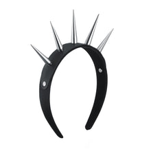 Load image into Gallery viewer, Silver Tall Spike Headband - Blingdropz
