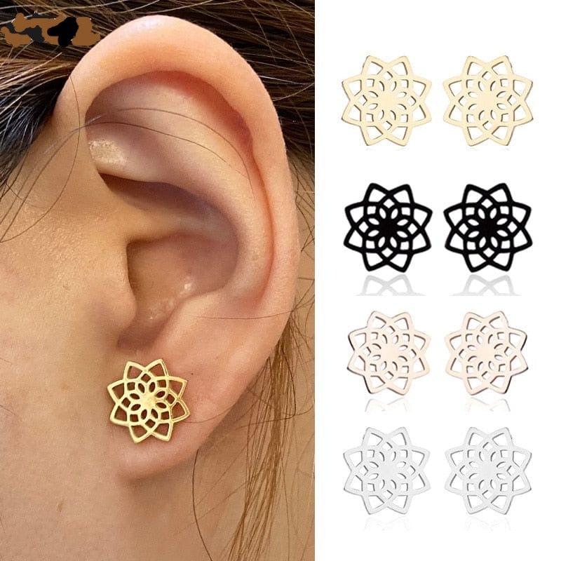 Boho Flower of Life Mandala Earrings - Blingdropz
