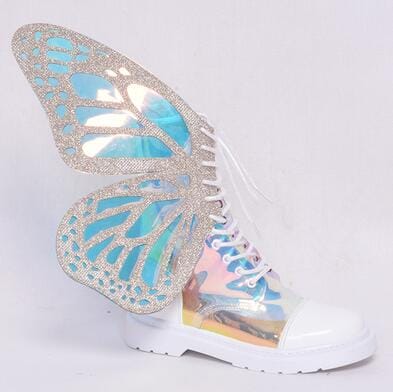 Metallic Butterfly Boots - Blingdropz
