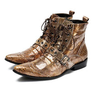Load image into Gallery viewer, Men&#39;s Luxe Snakeskin Ankle Boot - Blingdropz
