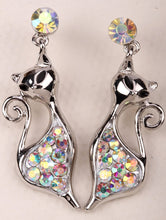 Load image into Gallery viewer, Bling Kitty Dangle Earrings - Blingdropz
