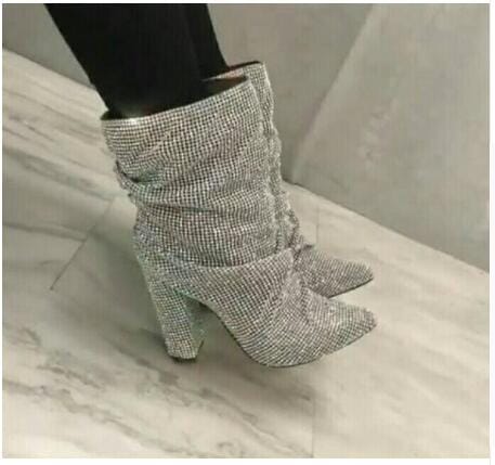 Crystal Ankle Boots - Blingdropz