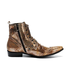 Load image into Gallery viewer, Men&#39;s Luxe Snakeskin Ankle Boot - Blingdropz
