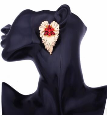 Big Leaf Diamond Earrings - Blingdropz