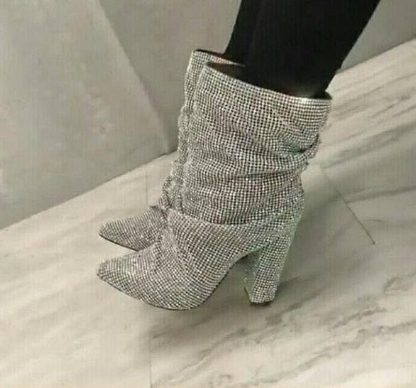 Crystal Ankle Boots - Blingdropz