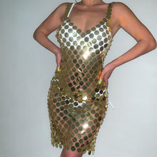 Load image into Gallery viewer, Metal Sequin Mini Dress - Blingdropz
