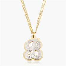 Load image into Gallery viewer, 18k Gold Icy Initial Pendant Necklace

