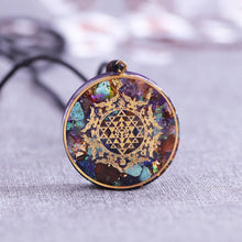 Load image into Gallery viewer, Turquoise, Tiger Eye &amp; Orgonite Pendant Necklace
