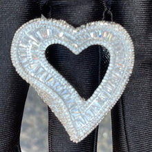 Load image into Gallery viewer, Jumbo Iced Open Heart Ring - Blingdropz
