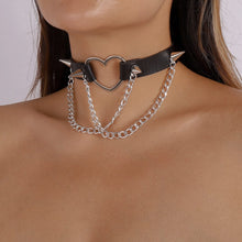 Load image into Gallery viewer, Heart &amp; Spike Chain Choker - Blingdropz

