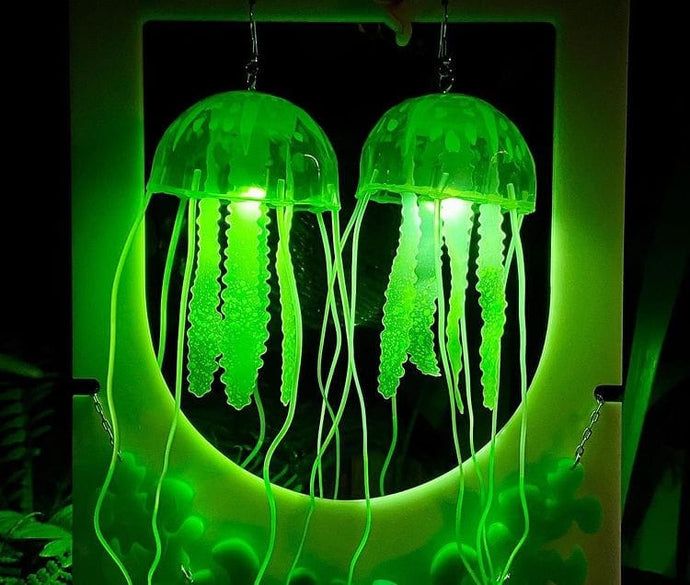 Light Up Jellyfish Earrings - Blingdropz
