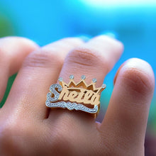 Load image into Gallery viewer, Name Crown Ring - Blingdropz
