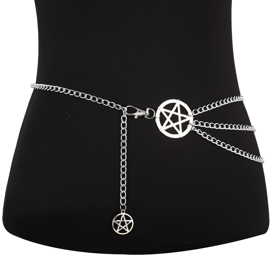 Pentagram Waist Chain Belt - Blingdropz