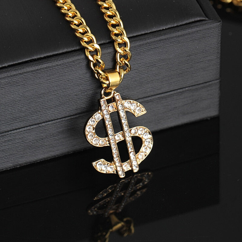 Icy Dollar $ign Pendant Necklace - Blingdropz