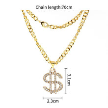 Load image into Gallery viewer, Icy Dollar $ign Pendant Necklace - Blingdropz
