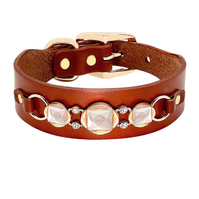 Leather Bling Doggie Collar - Blingdropz