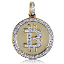 Load image into Gallery viewer, Icy Bitcoin Pendant Necklace - Blingdropz
