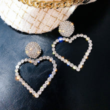 Load image into Gallery viewer, Icy Stud &amp; Heart Dangle Earrings - Blingdropz
