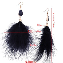 Load image into Gallery viewer, Ostrich Feather Earrings - Blingdropz
