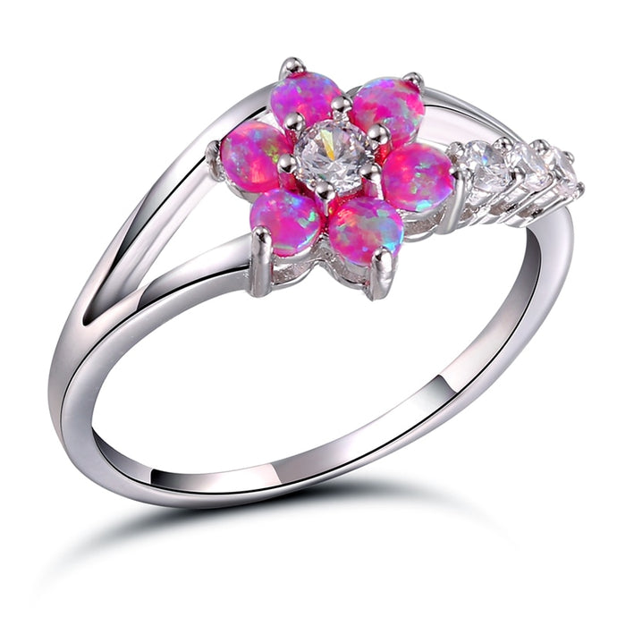 Opal Flower Ring - Blingdropz