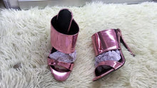 Load image into Gallery viewer, Patent Leather Open Toe Stilettos - Blingdropz
