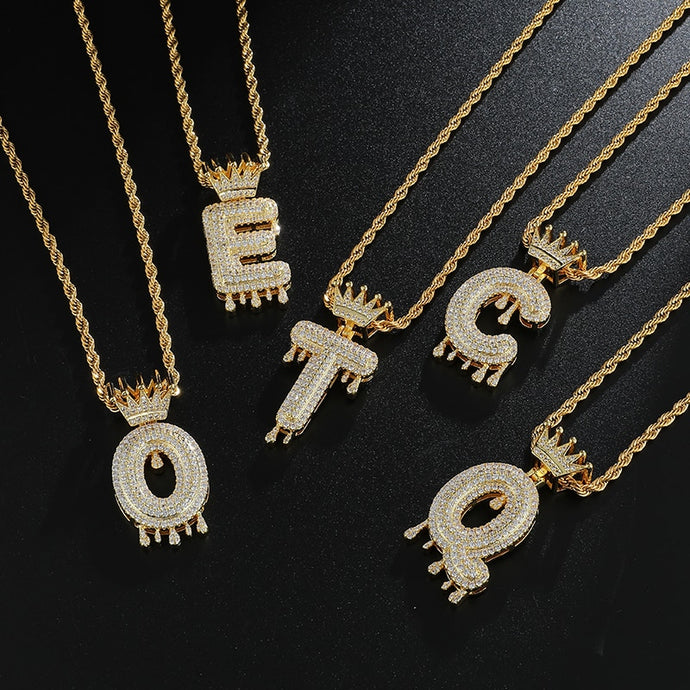 Dripped Out Initial Necklace - Blingdropz
