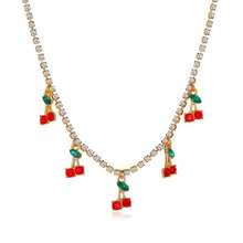 Load image into Gallery viewer, Cherry Pendant Tennis Choker - Blingdropz
