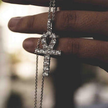 Load image into Gallery viewer, Icy Ankh Cross &amp; Chain - Blingdropz

