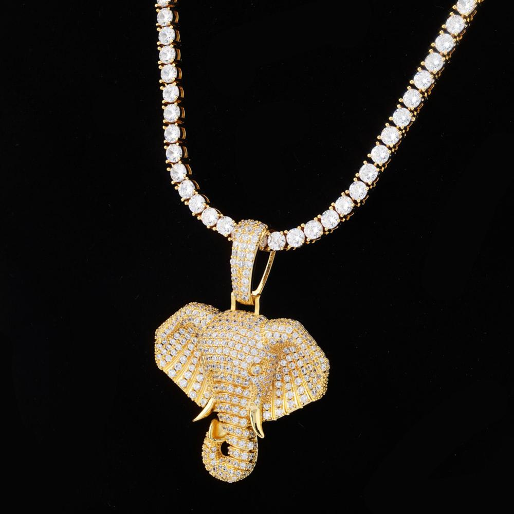 Icy Elephant Pendant Necklace - Blingdropz
