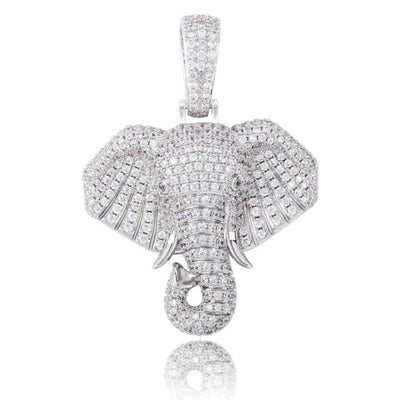 Icy Elephant Pendant Necklace - Blingdropz