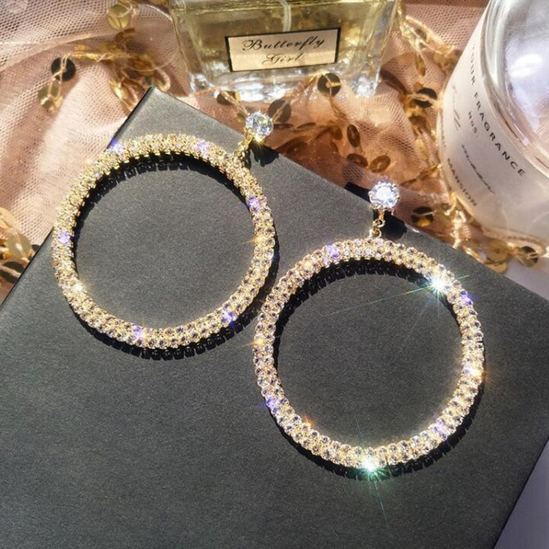 Round Crystal Hoops - Blingdropz