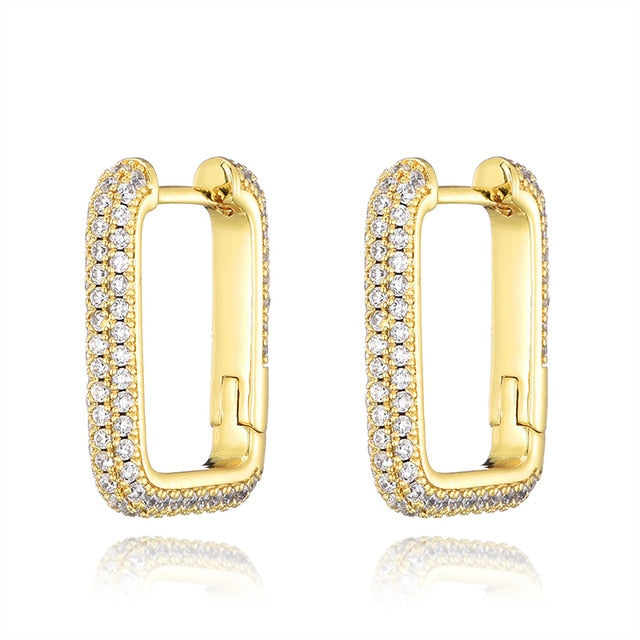 Gold Square Blingdropz Earrings - Blingdropz