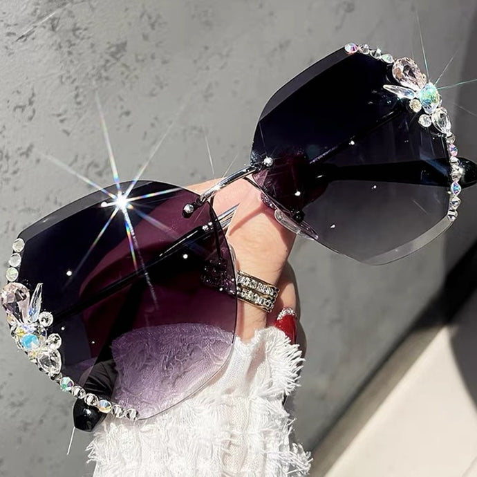 Crystal Frame Sunglasses - Blingdropz
