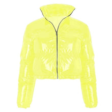 Load image into Gallery viewer, Cropped Puffy Metallic Down Jacket - Blingdropz
