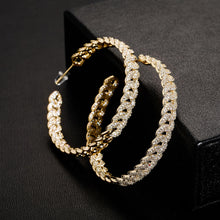Load image into Gallery viewer, Iced Out Cuban Link Hoops - Blingdropz
