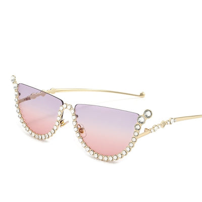 Diamond Cat Eye Sunglasses - Blingdropz