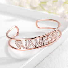 Load image into Gallery viewer, Iced Out Letter Bangle - Blingdropz
