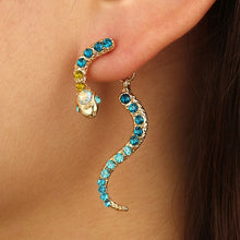 Load image into Gallery viewer, Blue Crystal Serpent Earring - Blingdropz
