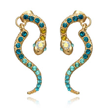 Load image into Gallery viewer, Blue Crystal Serpent Earring - Blingdropz
