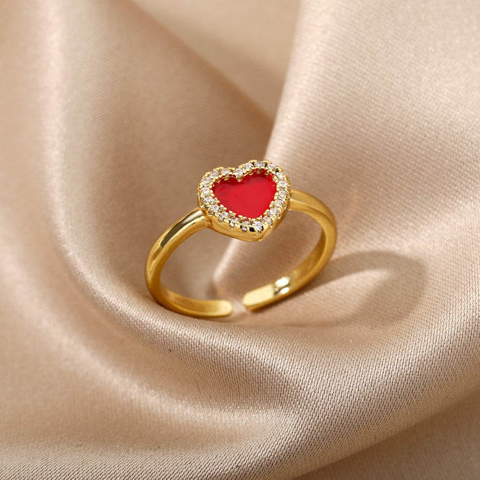 Sparkly Heart Ring - Blingdropz