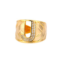 Load image into Gallery viewer, Thick Icy Initial Ring - Blingdropz
