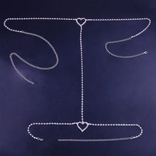 Load image into Gallery viewer, Crystal Heart Waist &amp; Thigh Chain - Blingdropz
