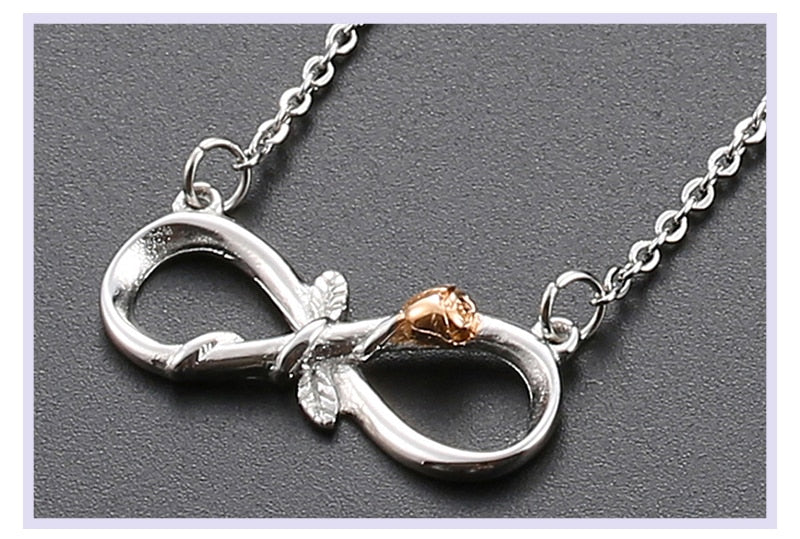 Infinity Rose Pendant Necklace - Blingdropz